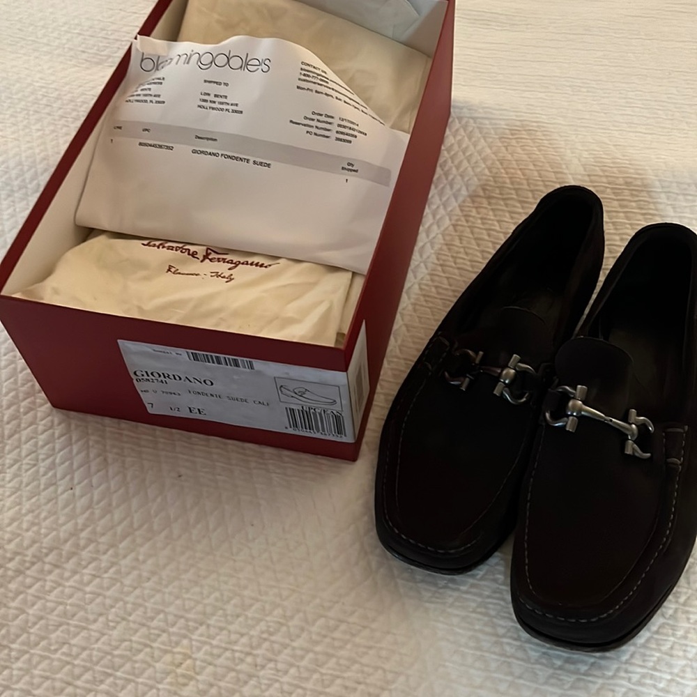Mens ferragamo suede loafers